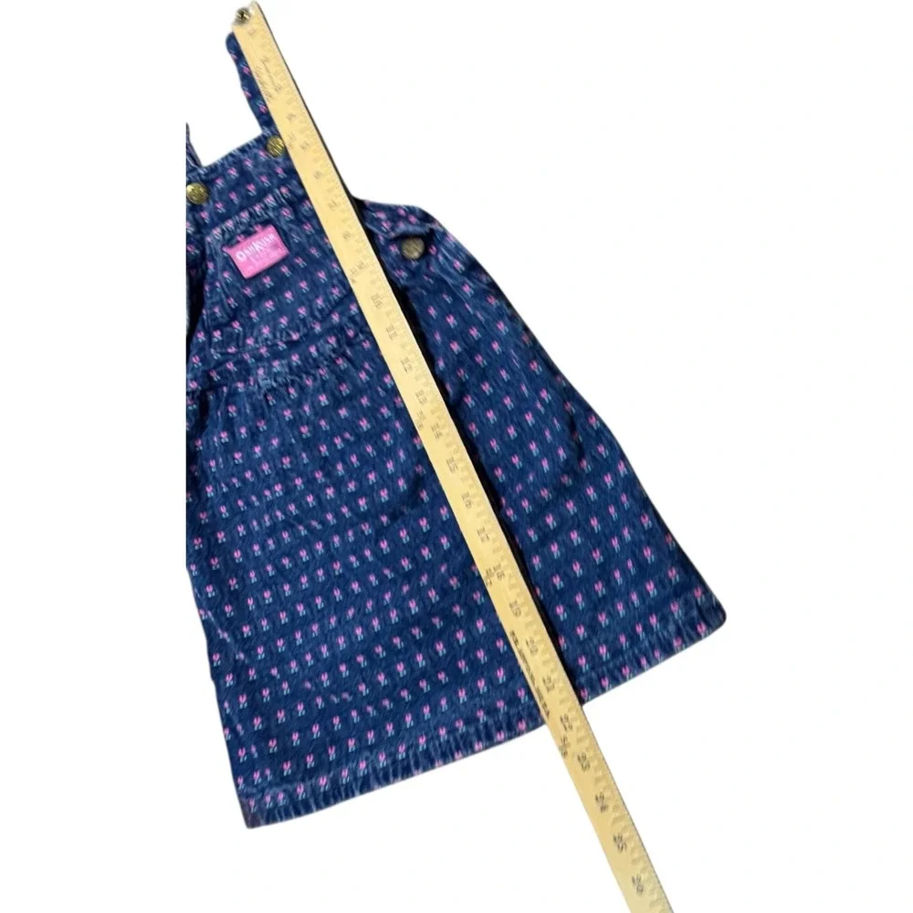 OshKosh B'Gosh Girls Denim Floral Tulip Overall Dress Skirtall VTG‎ Size 5